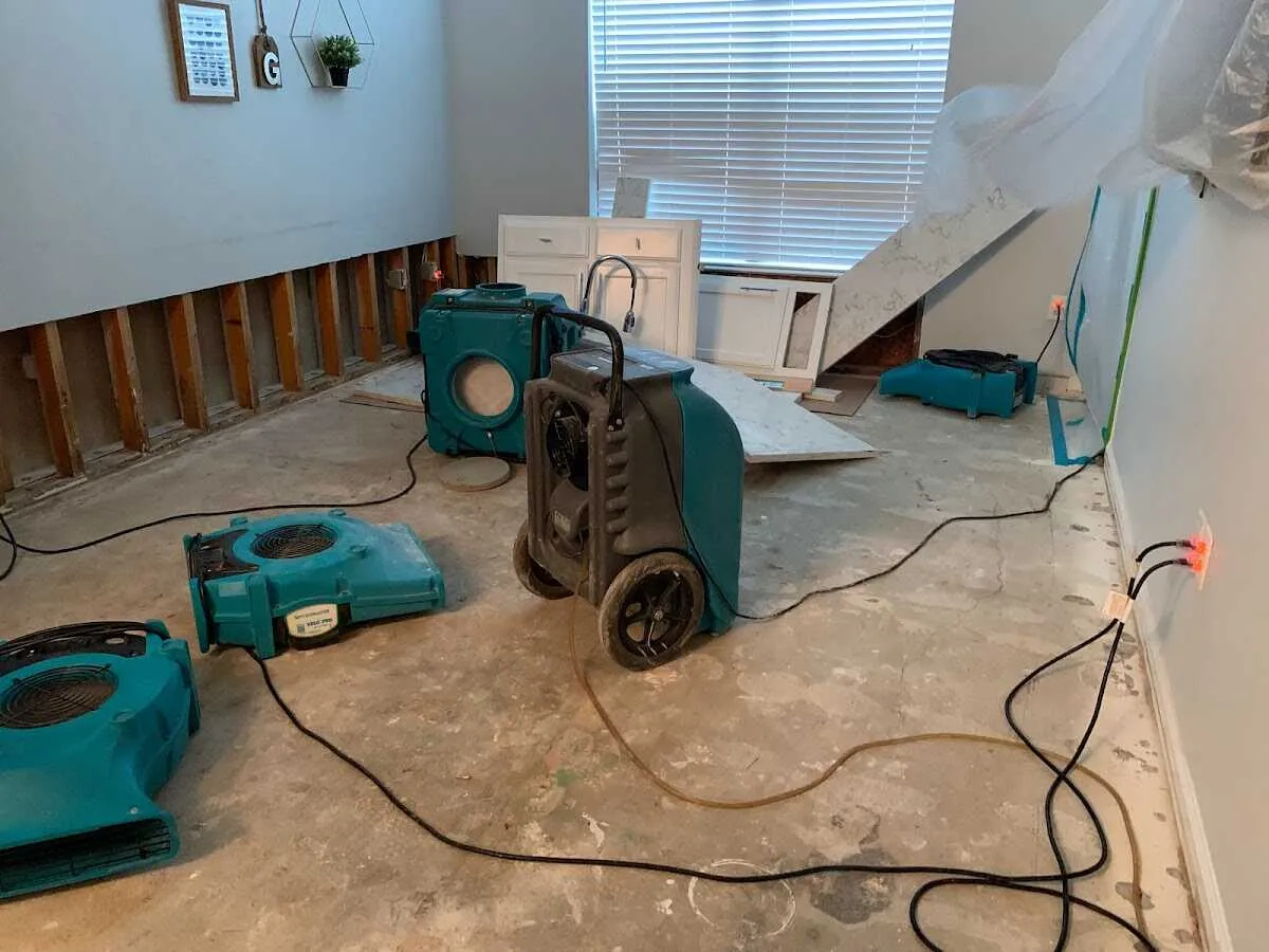 Dehumidifier in flood-cut room for Water Extraction & Removal in Ocean Springs